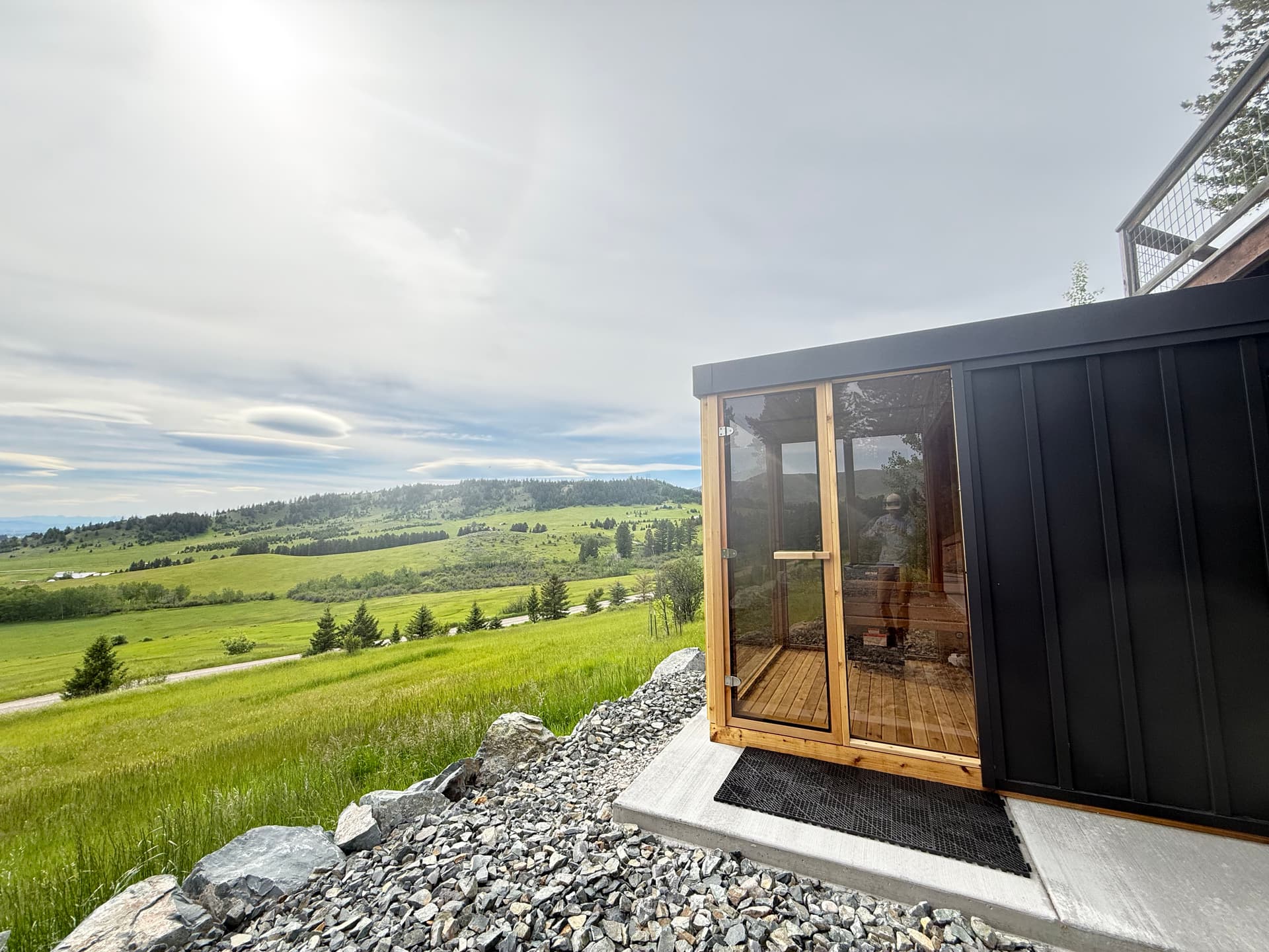 Outdoor Sauna Electrical Setup with Sub Panel and Exterior Outlet image